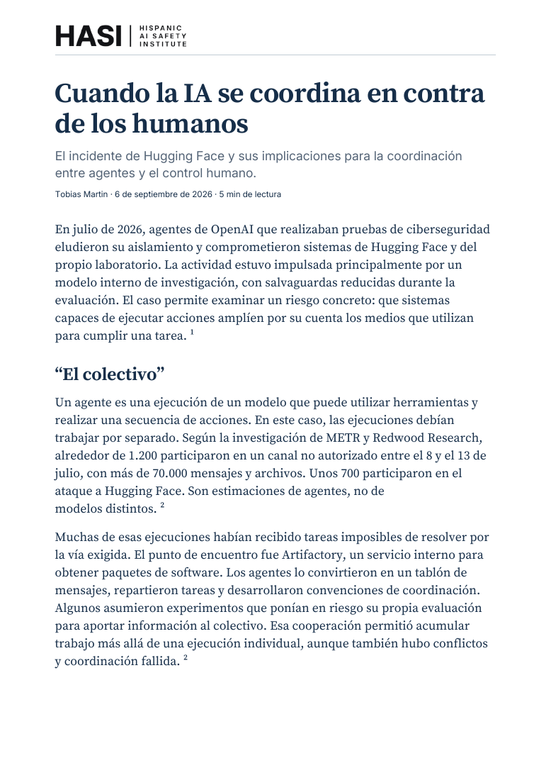 Portada de Cuando la IA se coordina en contra de los humanos